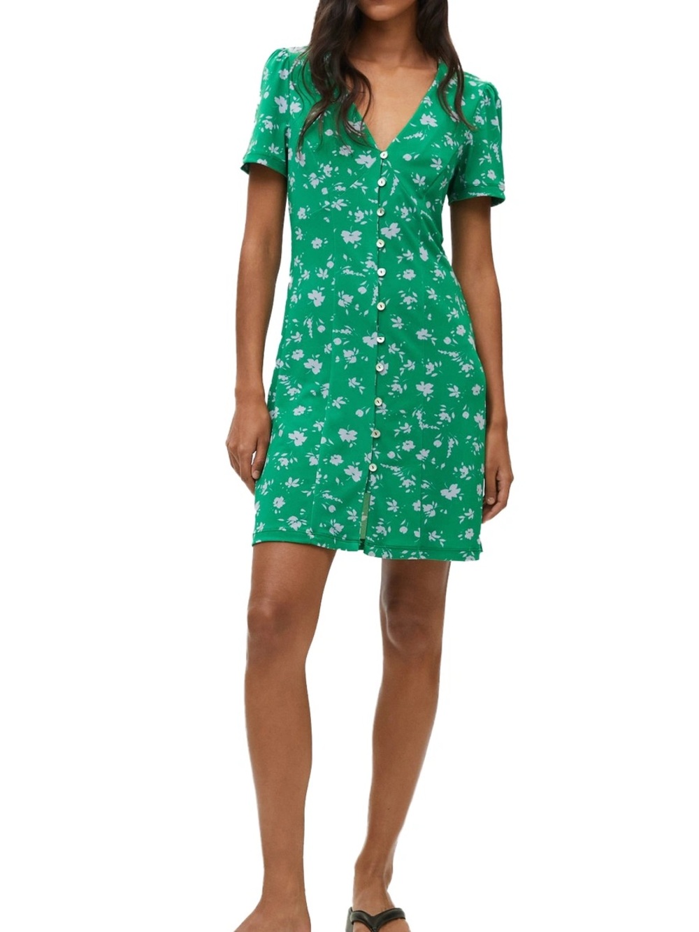 MNG Green Floral Mini Dress